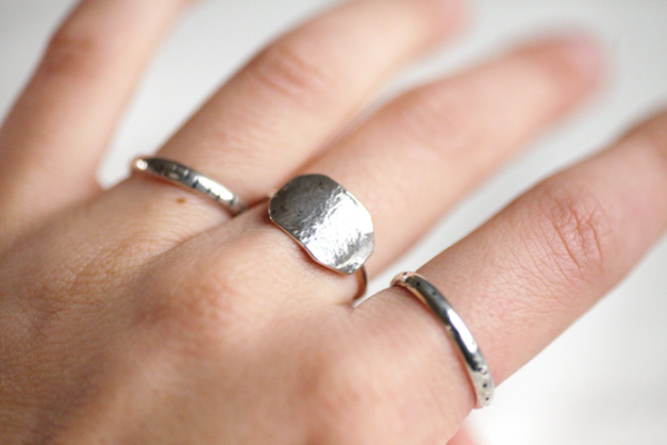 Bague plateau Chaos octogonale