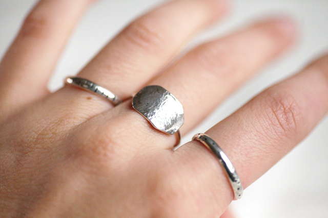 Bague plateau Chaos octogonale