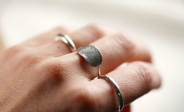 Bague plateau Chaos ovale